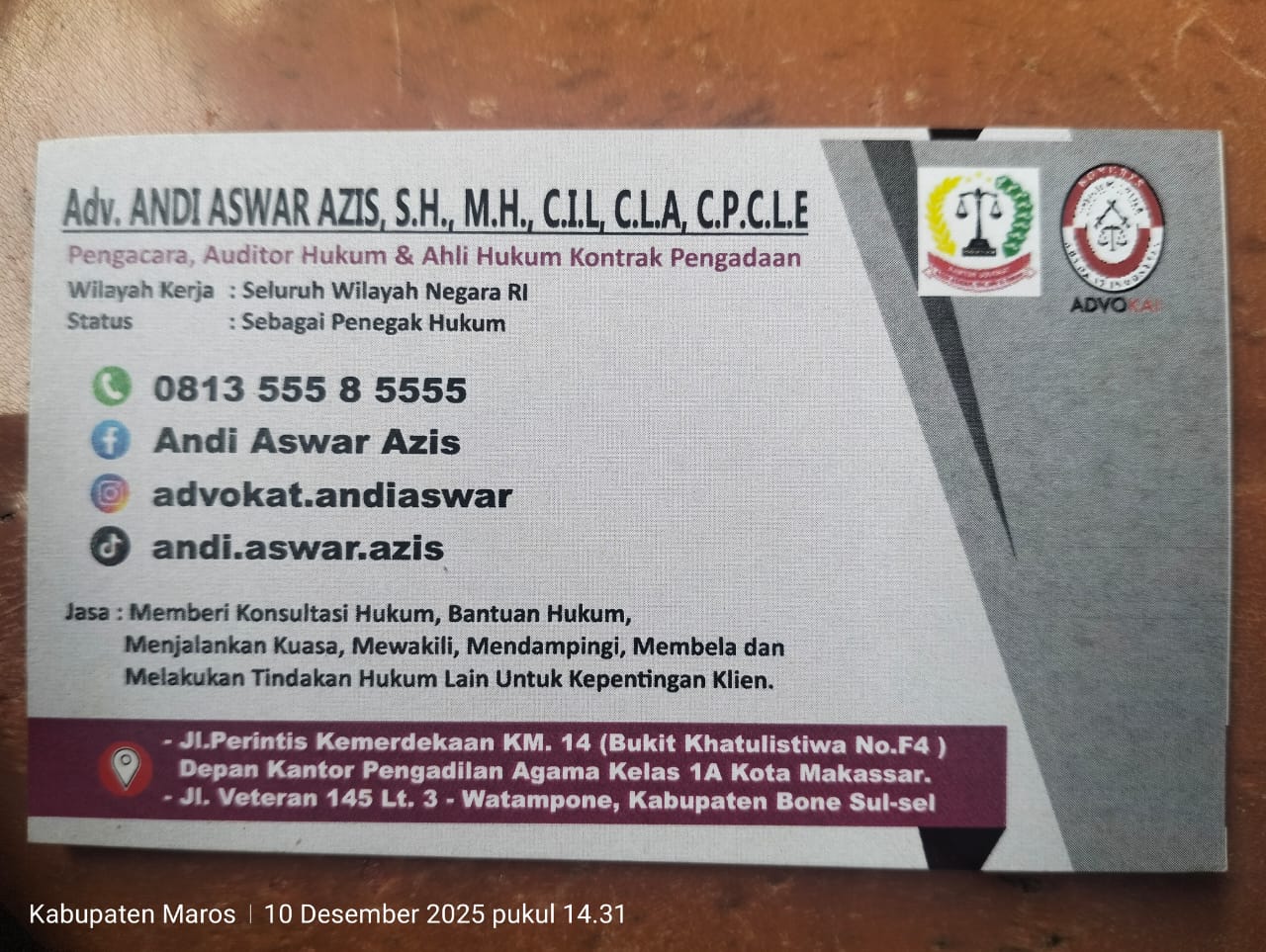 Plang & Banner Resmi Kantor Hukum